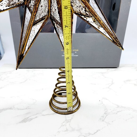 Pottery Barn Mirrored Gold Star Christmas Tree Topper Holiday Cottage 14 In NEW - Picture 5 of 10